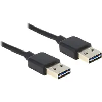 DeLOCK Easy-USB-A naar Easy-USB-A kabel - USB2.0 - tot 2A / zwart - 1 meter
