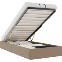 vidaXL Bedframe zonder matras 80x200 cm kunstleer cappuccinokleurig