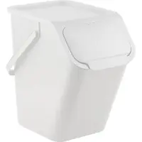 Sonstiges Bini - Prullenbak 25L / Afvalbak - wit - met deksel en handvat