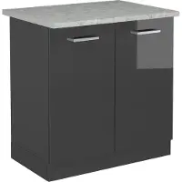 Vicco Wastafelkast R-Line Antraciet Hoogglans 80 cm WB Marmer, Model 53663