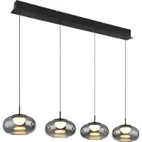 Globo Lighting - hanglamp - QUINTARA - zwart - glas - grote eettafellamp - LED - 15744-4H