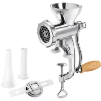 Metaltex Tomado - Jack 3 in 1 - Vleesmolen - Worstenmaker - Deegvorm - Aluminium - Vastmaken aan tafel