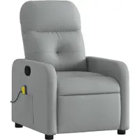 vidaXL Massagestoel verstelbaar stof lichtgrijs