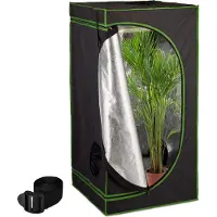 Relaxdays kweektent, hoogte x breedte x diepte: 120x60x60 cm, reflecterende binnenfolie, lichtdicht, kweektent voor binnengebruik, zwart/groen