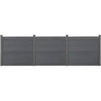 Neu.holz HKC Schuttingpaneel met palen grijs 165x466 cm