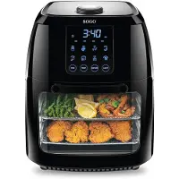 SOGO Human Technology 1800 Airfryer 6 l 1800 W Oververhittingsbeveiliging, Traploze temperatuurregeling, Timerfunctie, Met display, Kijkvenster,