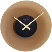 Nextime Float – Stille Wandklok – 40 cm – Glas – Mat Bruin