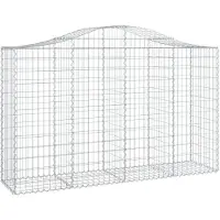 vidaXL Gabion met hoge boog, 200x50x120/140 cm, verzinkt staal