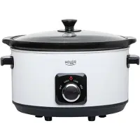 Adler - Mijoteuse - Afneembare keramische stoofpan - 5,8 L - Hittebestendige transporthandvatten