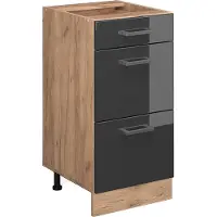 Vicco R-Line Keukenonderkast – 40 cm met laden, zonder werkblad Antraciet Hoogglans