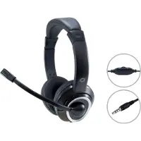 Conceptronic POLONA02B Headset Klinke 2m Kabel,Mikro,Fernb.Stereo sw