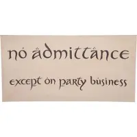 Weta Workshop The Hobbit - No Admittance Sign Poster