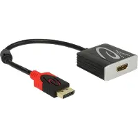 DeLOCK premium DisplayPort naar HDMI adapter - DP 1.2 / HDMI 2.0 (4K 60Hz) / zwart - 0,20 meter