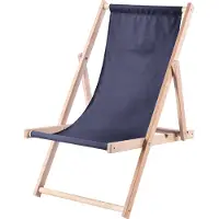 Kadax Ligstoel, strandstoel van hout, zonnebed tot 120 kg, ligstoel van beukenhout, houten klapstoelen, strandstoel, klapstoel voor strand, houten ligstoel (donkerblauw)