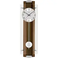 AMS Zendergestuurde wandklok met slingeruurwerk F5259x1 met diamantgedraaide aluminium-wijzerplaat