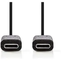 Nedis USB-Kabel | USB 3.2 Gen 1 | USB-C Male | USB-C Male | 60 W | 4K@60Hz | 5 Gbps | Vernikkeld | 3.00 m | Rond | PVC | Zwart | Doos - CCGB64700BK30