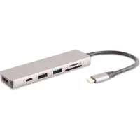 S-Conn USB-C naar HDMI 4K 30Hz, USB-A+C en SD adapter | PD 100W | aluminium | 0,15 meter