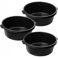 Kadax mortelbak, bouwemmer, mortelbak met handgrepen, mortelemmer van kunststof, ronde emmer voor bouwplaats, tuin, stabiele wateremmer, cementemmer, schoonmaakemmer (3, 14 liter)