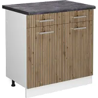 Vicco R-Line Keukenonderkast – 80 cm, WB Antraciet Artisanaal eiken