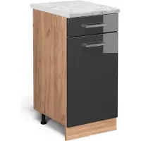 Vicco R-Line Keukenonderkast – 40 cm WB Marmer Antraciet Hoogglans