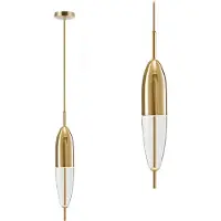 Toolight Hanglamp Glas Metaal Goud APP549-1CP
