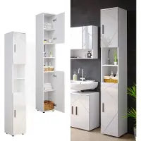 Vicco Irma Badkamerkast – 30 x 192 cm Wit Hoogglans