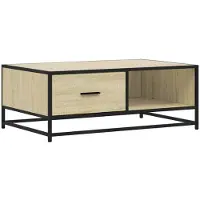 vidaXL Salontafel 90x57x35 cm bewerkt hout en metaal sonoma eiken