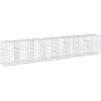 vidaXL Gabion met deksel, 800x100x150 cm, verzinkt staal