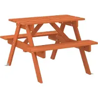 vidaXL Picknicktafel voor 4 kinderen met parasolgat massief vurenhout
