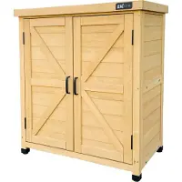 Axi Felix Opbergkast voor in de tuin van hout in bruin | Tuinkast met vast plank | 80 x 45 x 93 cm