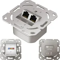 HB-DIGITAL S-IMPULS CAT.6a netwerkstopcontact, 2x RJ-45, inbouwdoos