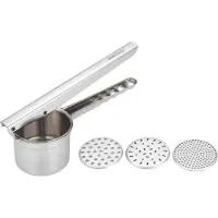 King Hoff KH-1268 - Stalen Aardappelpers - 26cm - Drie Verwisselbare Ziften