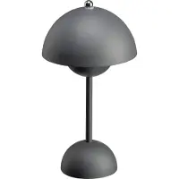 Luxus Draadloze Tafellamp Touch Deluxe - Josephine - Grijs - 30cm - Tafellamp Slaapkamer - Decoratieve tafellamp - Oplaadbaar - Dimbaar