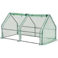 En.casa Mini-kas Nissewaard, 180x90x90 cm. Folie-kas voor buiten. Kas met rits en 2 ramen. Netfolie, kleur: groen