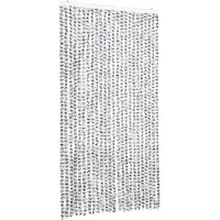 vidaXL Vliegengordijn 100x200 cm chenille lichtgrijs en donkergrijs