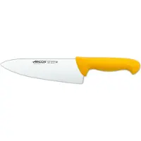 Arcos Kochmes , kleur: Prof 292700, roestvrij staal Nitrum en mango, ergonomisch, gele polypropyleen handgreep en 20 cm lemmet, etalageproduct