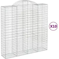 vidaXL Schanskorven 10 st gewelfd 200x50x200/220 cm ijzer