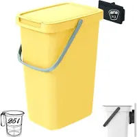 Prosperplast GFT of rest afvalbak - geel - 25L - afsluitbaar - 26 x 29 x 48 cm - klepje/hengsel - afval scheiden