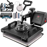 Vevor Transferpers 6-in-1, warmtepersmachine, 38x30 cm, machine voor het bedrukken van T-shirts, warmtepers