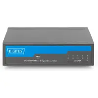 Digitus DN-80202-1, Gigabit switch voor op het bureau, onbeheerd, 5 poorten, zwart