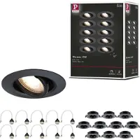 Paulmann 92117 Inbouwlamp Set van 10 stuks GU10 Zwart