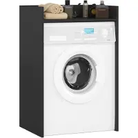Akord Wasmachine Kast / Wasmachine Ombouw / Wasmachine Meubel FIN / Zwart / Furniture Factory / 64 x 98 x 50 cm
