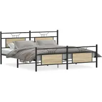 vidaXL Bedframe zonder matras metaal sonoma eikenkleurig 183x213 cm