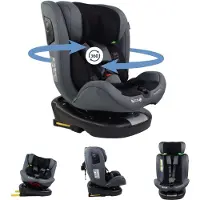 Mobiclinic Pandafix - Autostoel - I-size 360° draaibaar - Isofix - Groep 0/1/2/3 - 40 tot 150 cm - 0 - 36 kg - Vanaf de geboorte tot 12 jaar - Comfort & Veiligheid - Zwart