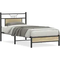 vidaXL Bedframe zonder matras hout sonoma eikenkleurig 75x190 cm