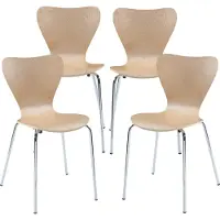 En.casa Eetkamerstoel Essunga 80x48x46 cm set van 4 naturel en chroom []