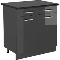 Vicco R-Line Keukenonderkast – 80 cm, WB Antraciet Antraciet Hoogglans