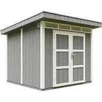 Timbela M903A-CAVERN STEEL - LP SmartSide Tuinhuis op houtbasis - 6 m² - 294x279xH237 cm - met vloer en verf