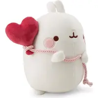 Nici knuffel Molang pluche met hartvormige ballon 12cm cadeau.