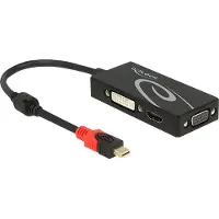 DeLOCK - Videoconverter - DisplayPort naar DVI, HDMI, VGA - Zwart - detailhandel